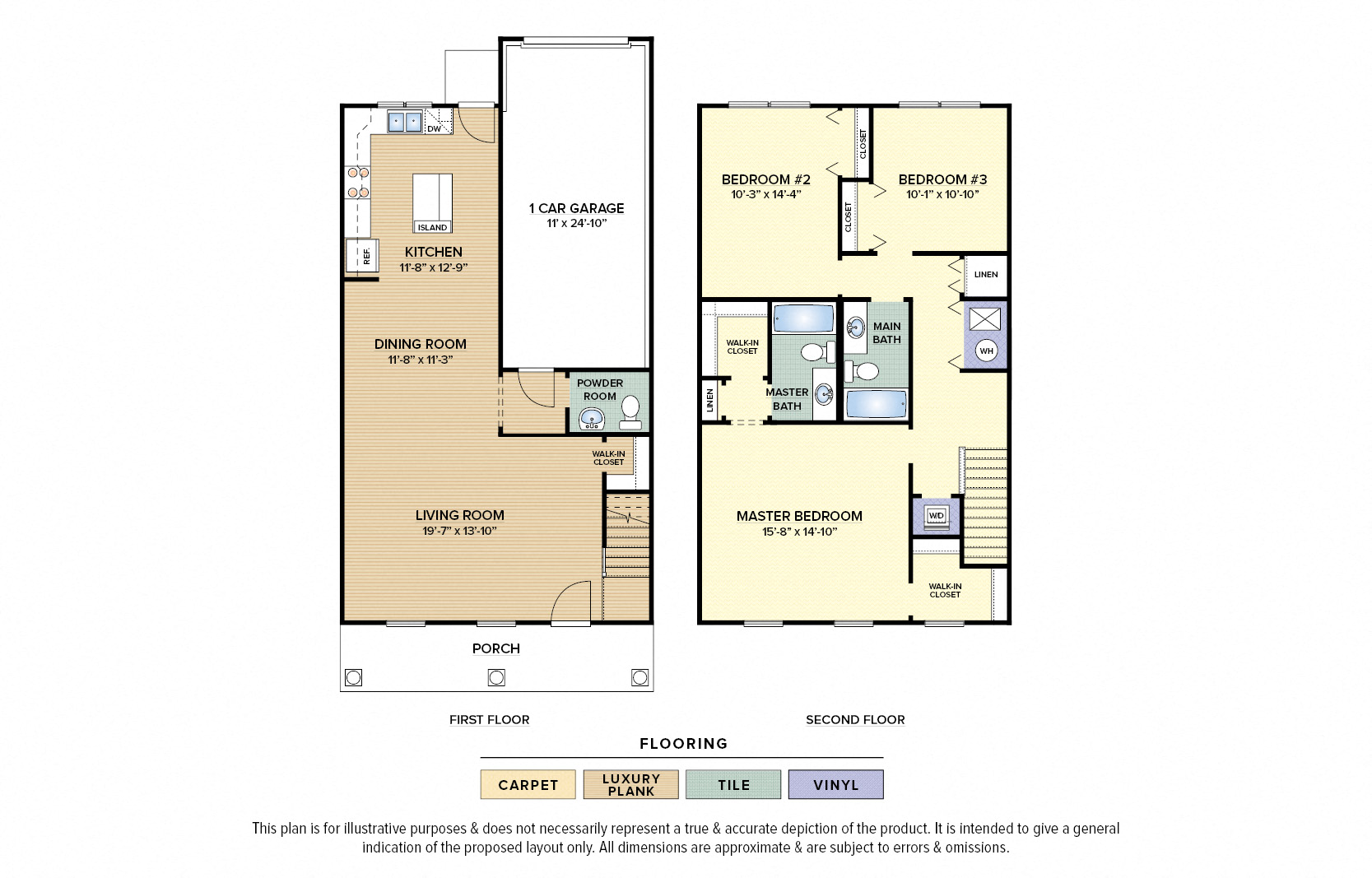 Floor plan for 3 beds, 2.5 baths, 1656 sqft